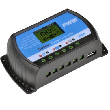 Regulador de carga PWM 30A/12-24V con display + USB