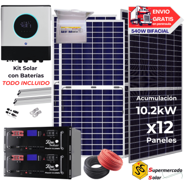 Kit solar con baterías de Litio...