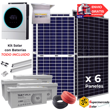 Kit solar con baterías AGM...