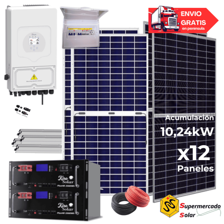 Kit solar Deye 10KW con baterías 25620W/40260W 48V