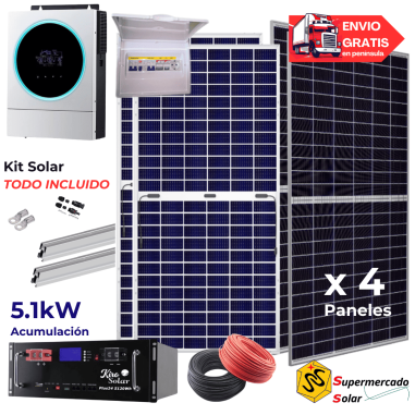 Kit solar con batería de Litio...