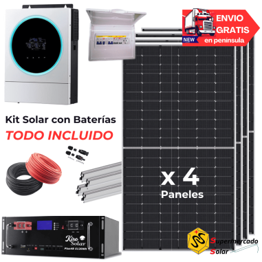 Kit solar con baterías de Litio...