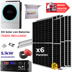 Kit solar con baterías de...