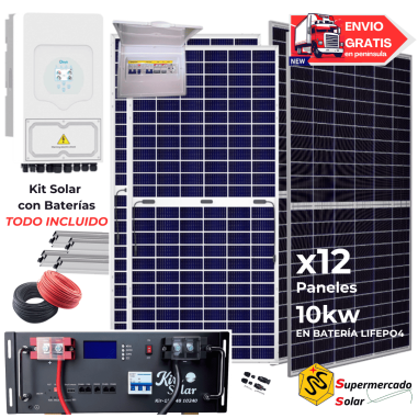 Kit solar Deye 6KW con baterías...
