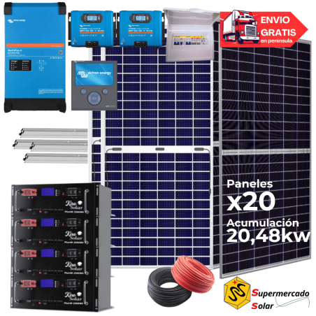 Kit solar Victron 8kW con baterías de Litio 41300W/64900W 48V