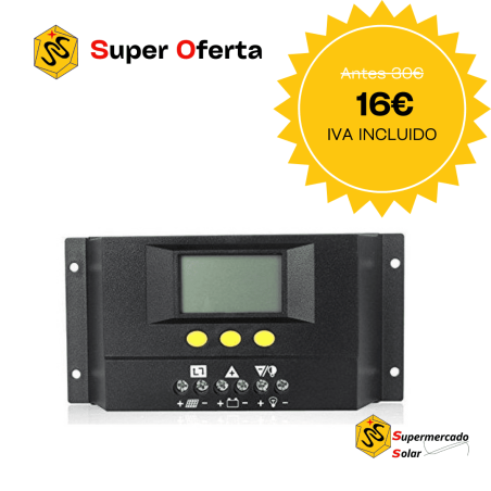 Regulador de carga PWM SOLAR30 30A/12-24V con display