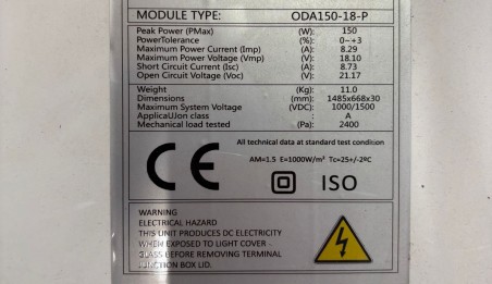 OCASION 1 Módulo solar policristalino 12V/150W - MARCO DOBLADO