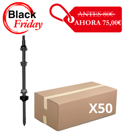 TORNILLO DOBLE ROSCA INOX A2 10X250 (CAJA 50UD)