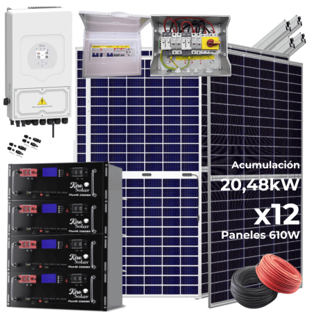 Kit solar Deye 8KW con baterías 25620W/40260W 48V