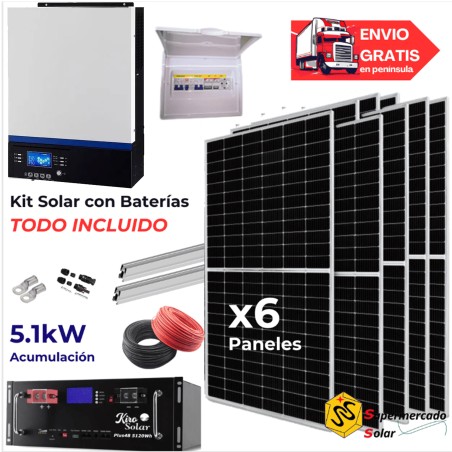 Kit solar con baterías de Litio 12810W  20130W 48V
