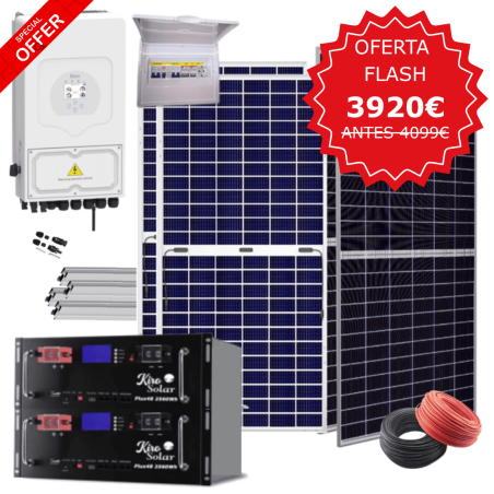 Kit solar Deye 5KW con baterías 15540W/24420W 48V
