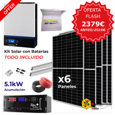 Kit solar con baterías de...