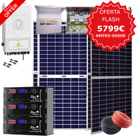Kit solar Deye 8kW con baterías de Litio 25620W/40260W 48V