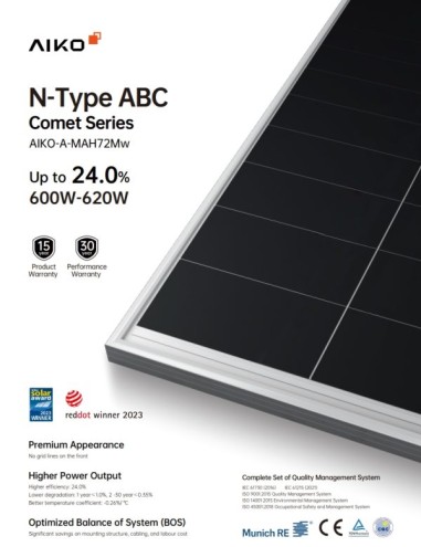 Panel Solar 615W Aiko N-Type ABC TIER1