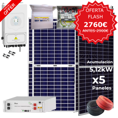 Kit solar Deye 5KW con baterías...