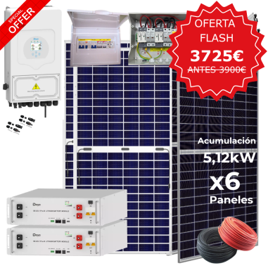 Kit solar Deye 6KW con baterías...