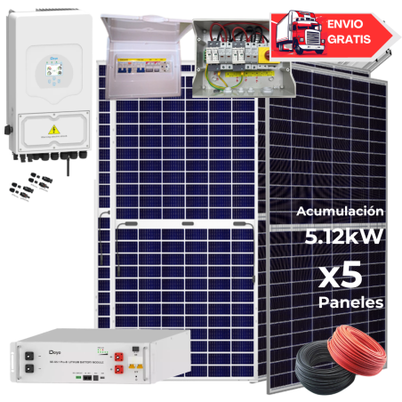 Kit solar Deye 5KW con baterías 10670W/16770W 48V