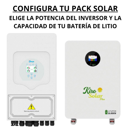 Pack Solar Inversor Deye + Batería de Litio LIFEPO4 - CONFIGURABLE