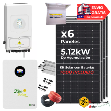 Kit solar Deye 5KW con baterías...
