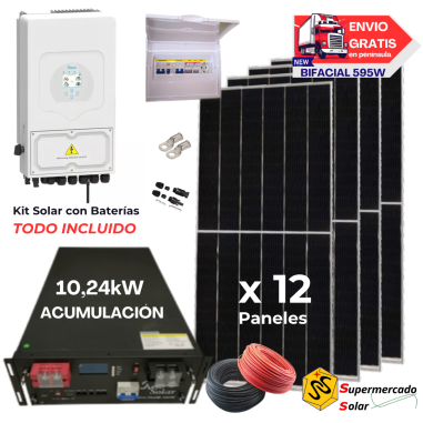 Kit solar Deye 10KW con baterías...