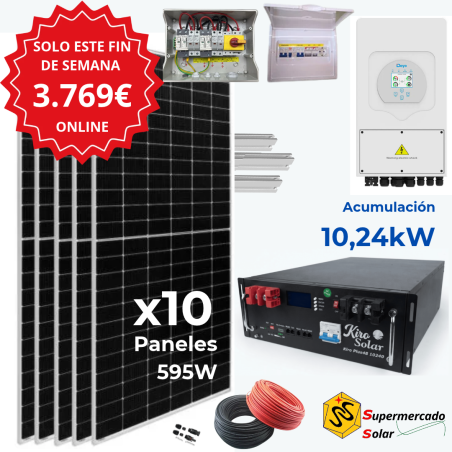 Kit solar Deye 8KW con baterías 20820W/32720W 48V