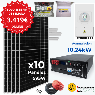 Kit solar Deye 5KW con baterías...