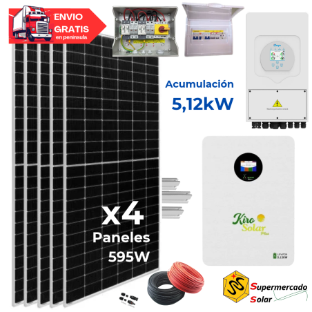 Kit solar Deye 5KW con baterías 8330W/13090W 48V