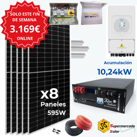 Kit solar Deye 5KW con baterías 16660W/26180W 48V