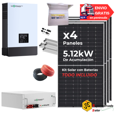 Kit solar 6kW con baterías de Litio...